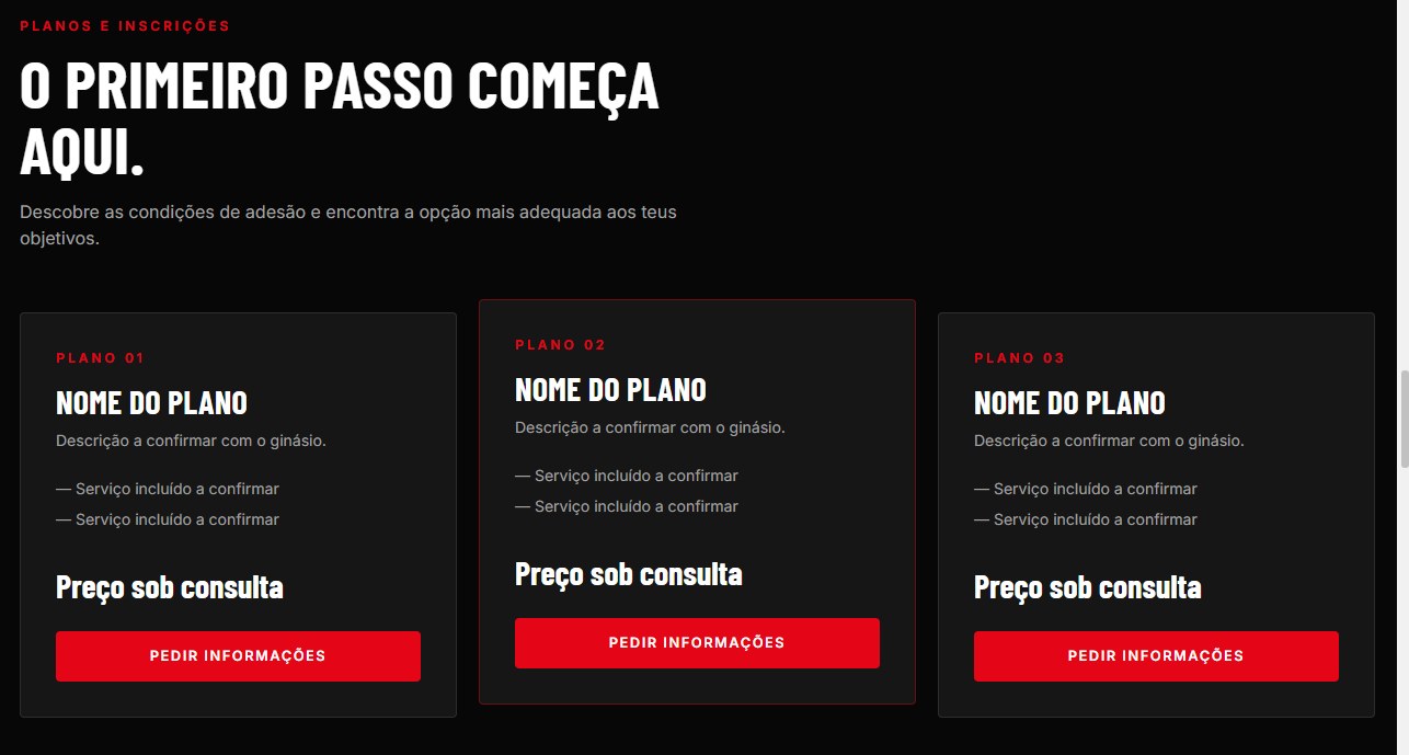 Planos de adesão do ginásio