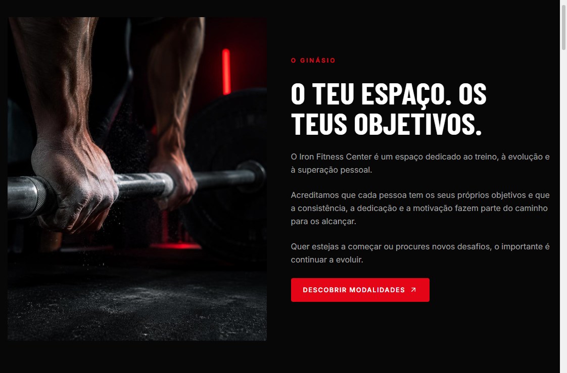 Secção de apresentação do ginásio